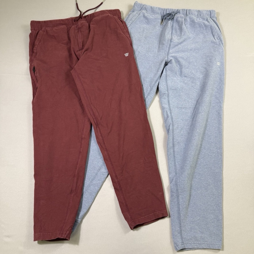Mack Weldon Ace Sweatpants Lot Of 2 Mens‎ Large Blue/Red Cotton Jogger Pants EUC